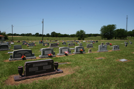 West side of cemetery from entry gate West side of cemetery from entry gate
