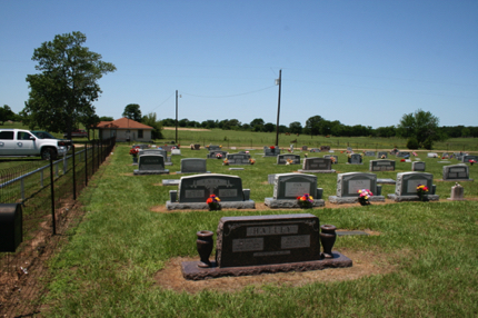West side of cemetery from entry gate West side of cemetery from entry gate